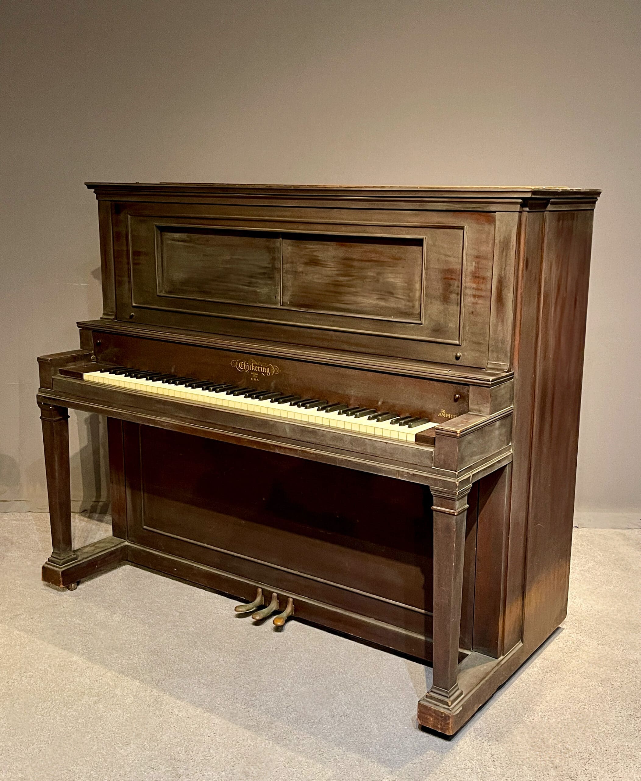 Chickering & Sons Upright Player Piano – Antique Piano Shop, Inc.