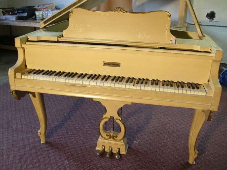Marshall & Wendell Louis XV Ivory Baby Grand Piano – Antique Piano