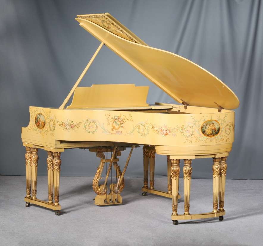 Custom Louis XVI Steinway & Sons Model M Grand Piano – Antique